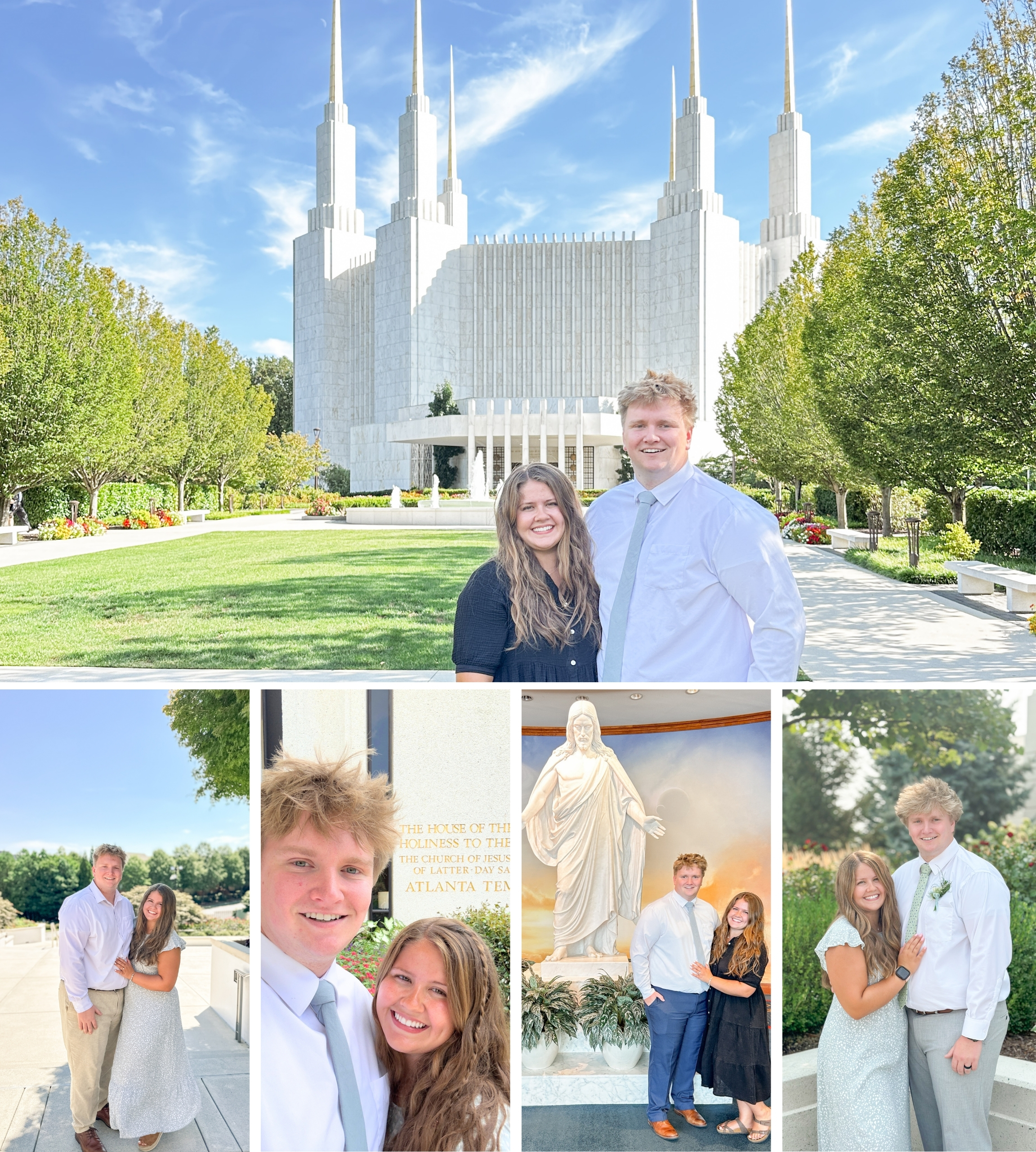 LDS temple wedding and photos at different temples of Amanda and Brady