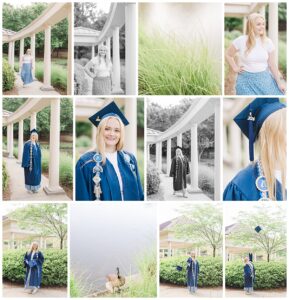 Senior girl smiling by pond during sunrise session