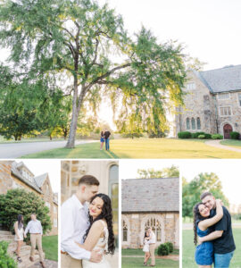 Sydney and Andrew sharing a quiet moment together during their Berry College engagement photos.