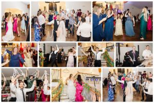 Guests dancing at a joyful wedding for Allison and Parker. 