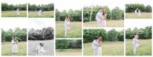 Casual couples photos in an open field