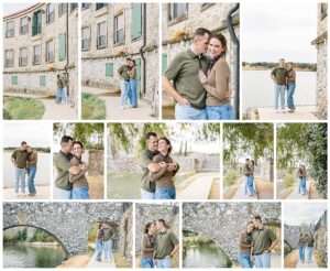 Couple cuddling together during their engagement session